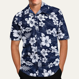 The Silverfield Men’s Lightweight Tropical Coconut Print Hawaiian Beach Shirt