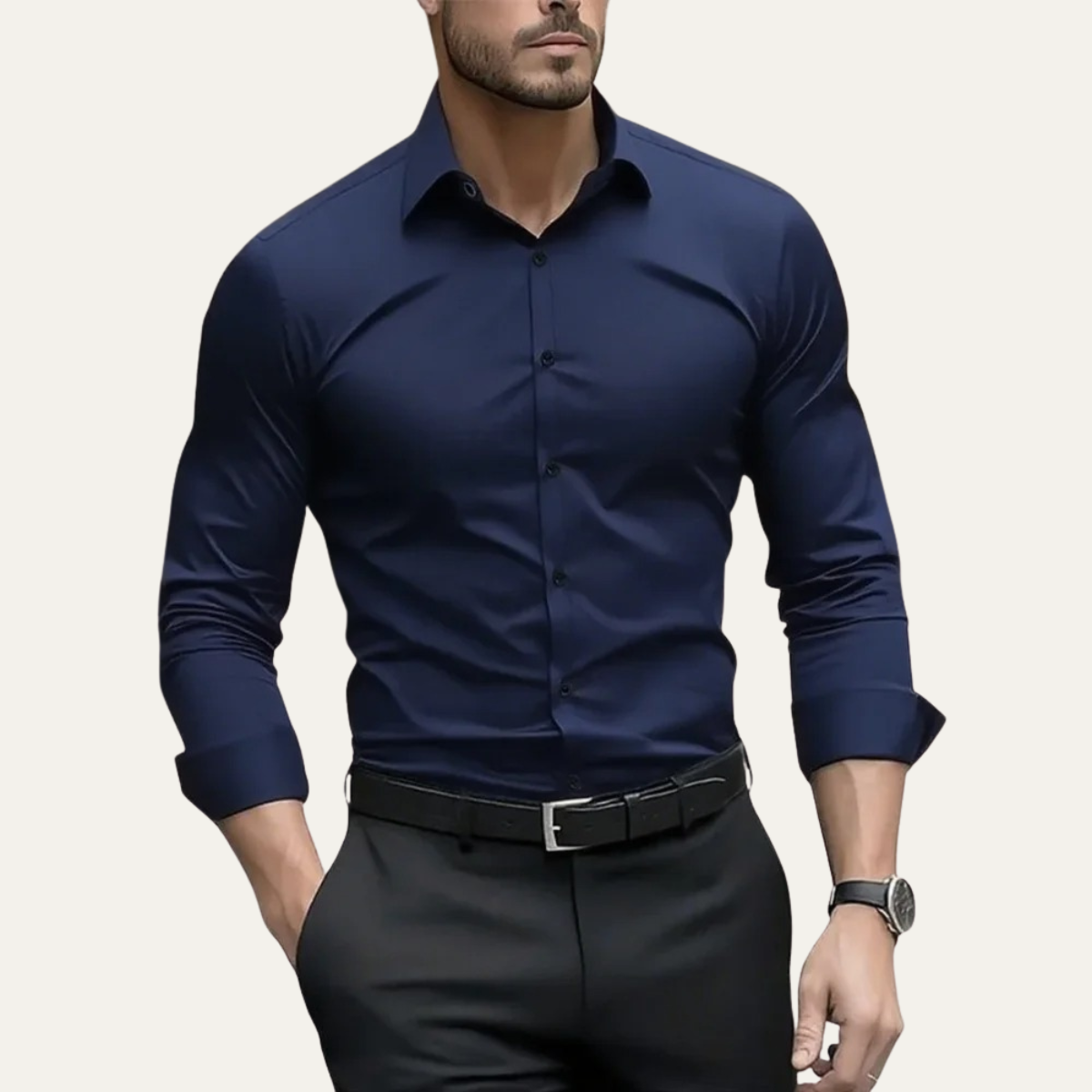 The Pantelleria Men's Elegant Solid Colour Business Shirt