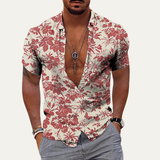 The Ironwood Hill Men’s Soft Tropical Coconut Print Hawaiian Beach Shirt