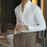 The Redfield Men’s Italian Collar Button Up Shirt — White