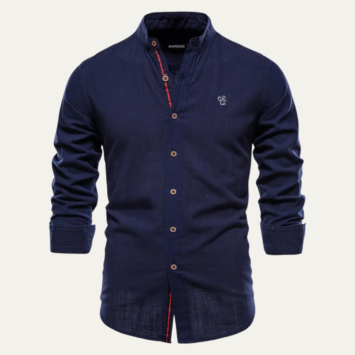 The Pineview Ridge Men’s Slim Fit Stand Collar Casual Shirt