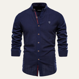 The Pineview Ridge Men’s Slim Fit Stand Collar Casual Shirt