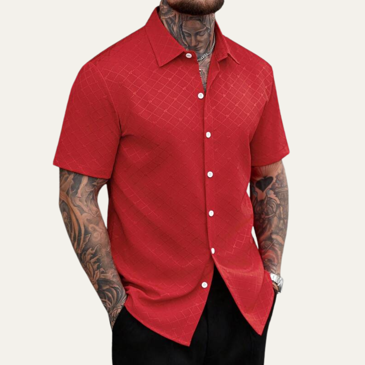 The Timberlake Ridge Men’s Casual Textured Button-Up Shirt