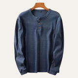 The Glenhurst Park Men’s Slim Fit Thermal Cotton Waffle Knit Henley Shirt
