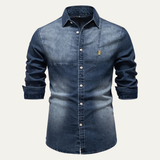 The Meadowford Men’s Slim Fit Cowboy Style Denim Shirt