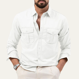 The Brookwater Men’s Retro Solid Button-Up Shirt