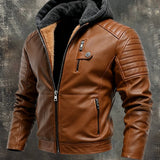Matej | Padded Hooded Jacket with Leather-Look Finish