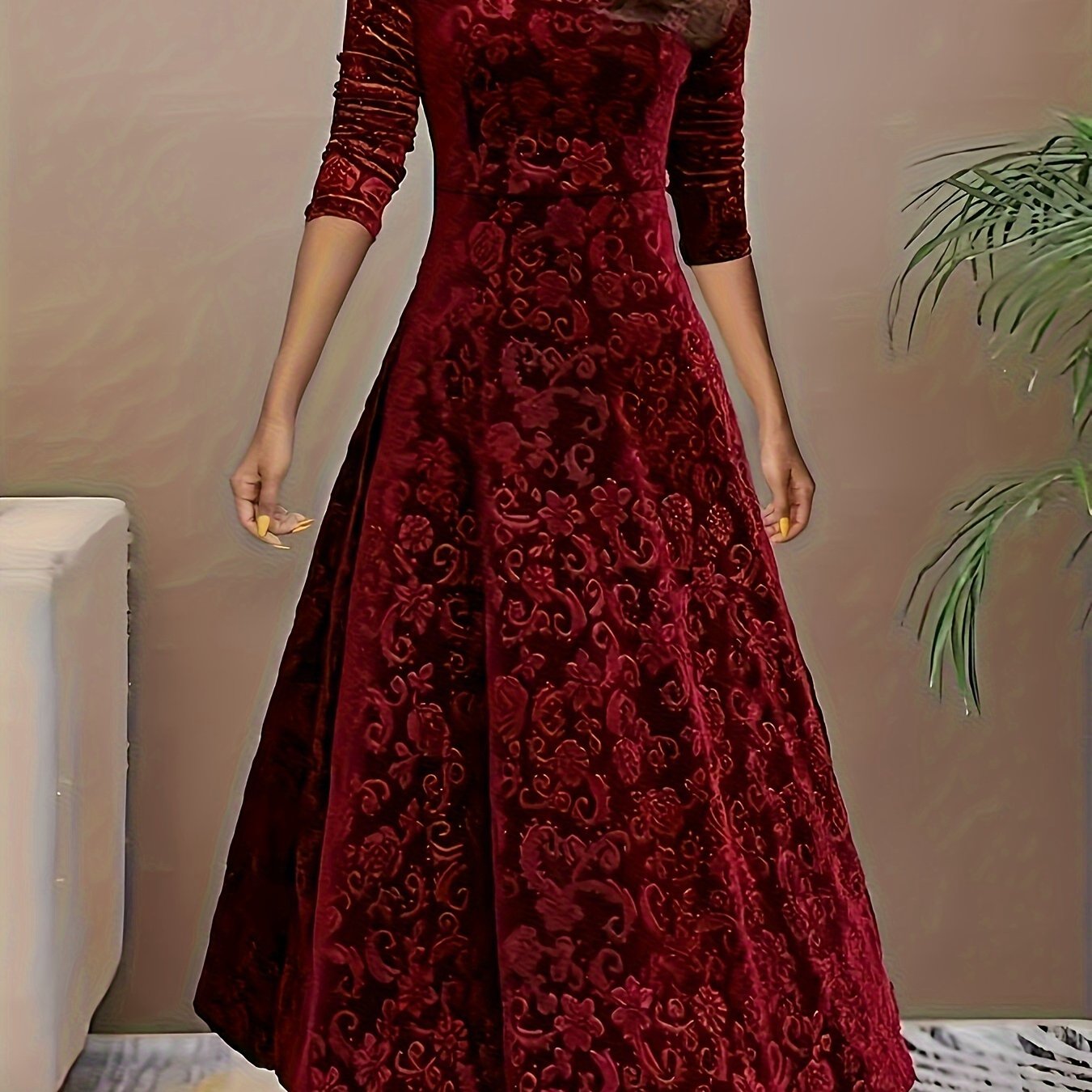 Julie | Elegant Patterned Maxi Dress