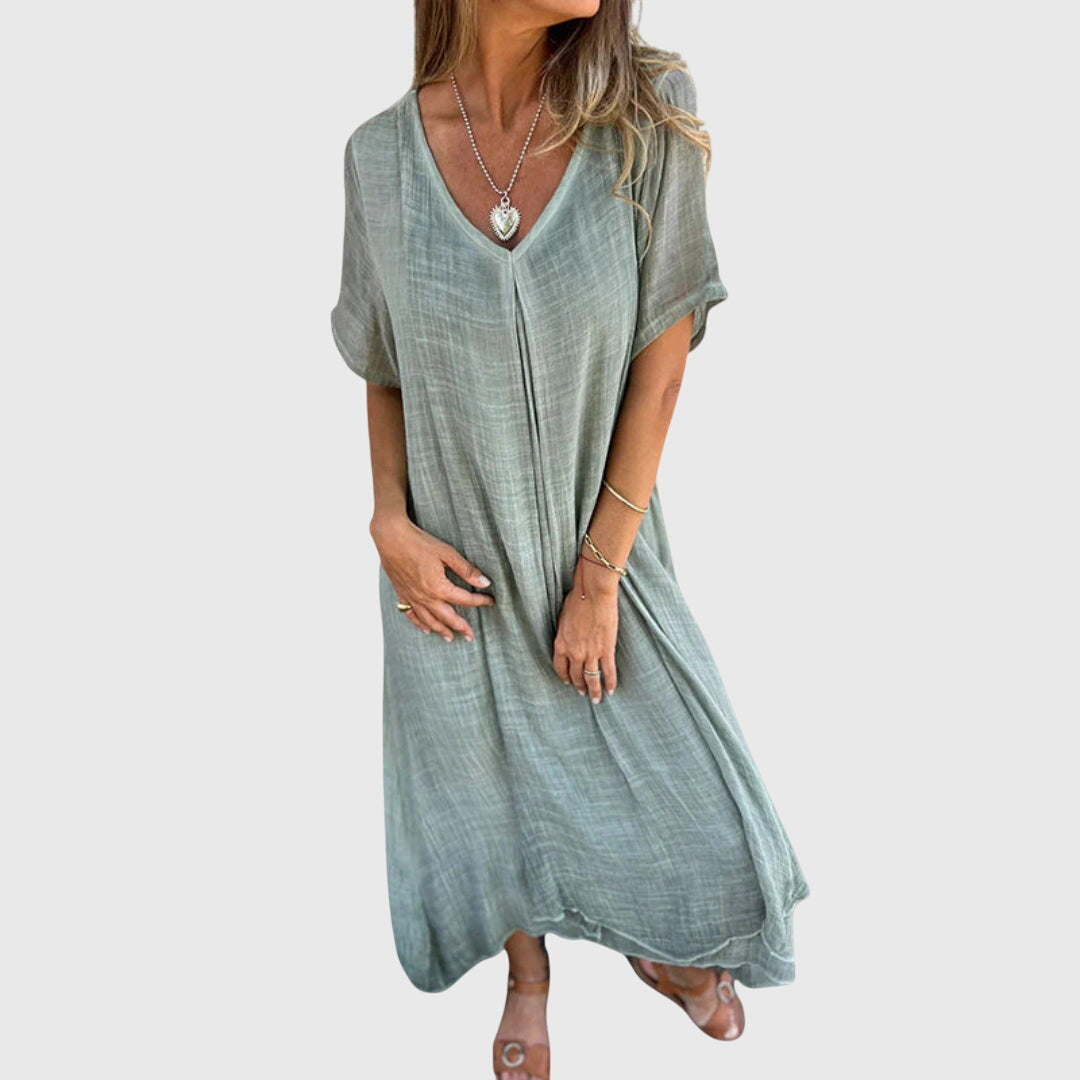 Fiona | Light and Elegant V-Neck Dress