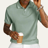 The Ridgebrook Men’s Textured Button Up Casual Polo Shirt