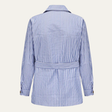The Bramblewood Men’s Streetwear Striped Button-Down Shirt with Pockets