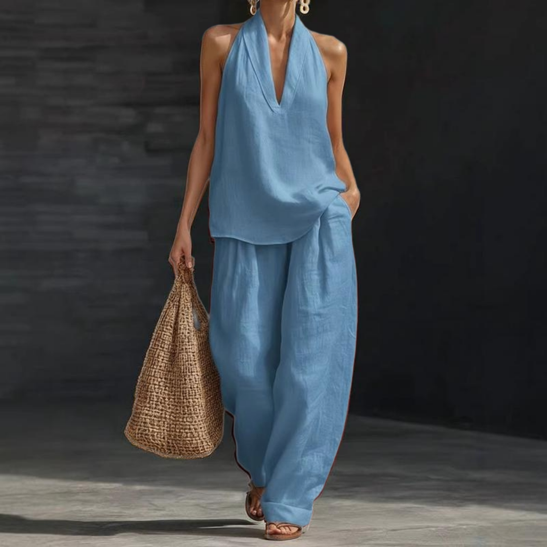 Ainhoa | Two-Piece Textured Linen Set