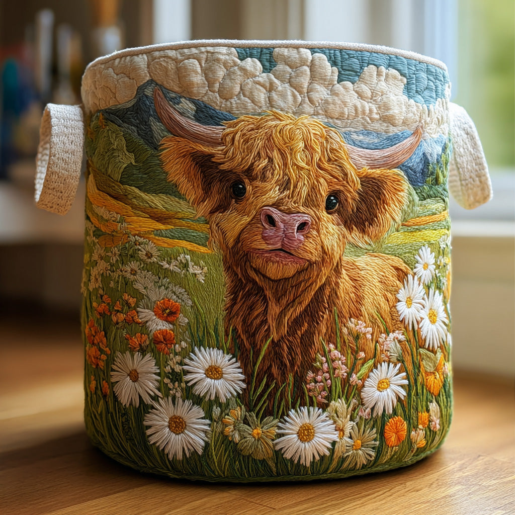 Fiona bloom highland quilted laundry basket by Ellie Dublin