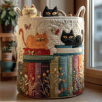 Lulu cat parade quilted laundry basket by Ellie Dublin