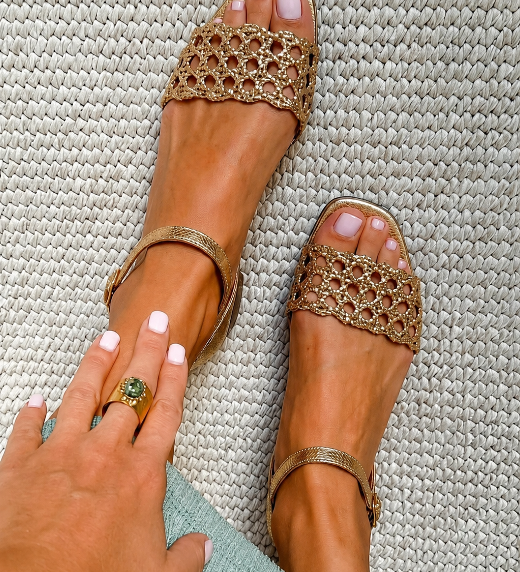 Aurora | Golden Sandals Summer Enchantment