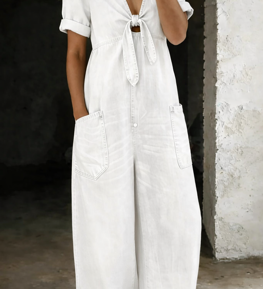 Garance | Denim Jumpsuit with V-Neck