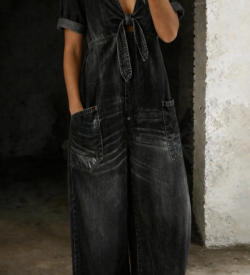 Garance | Denim Jumpsuit with V-Neck