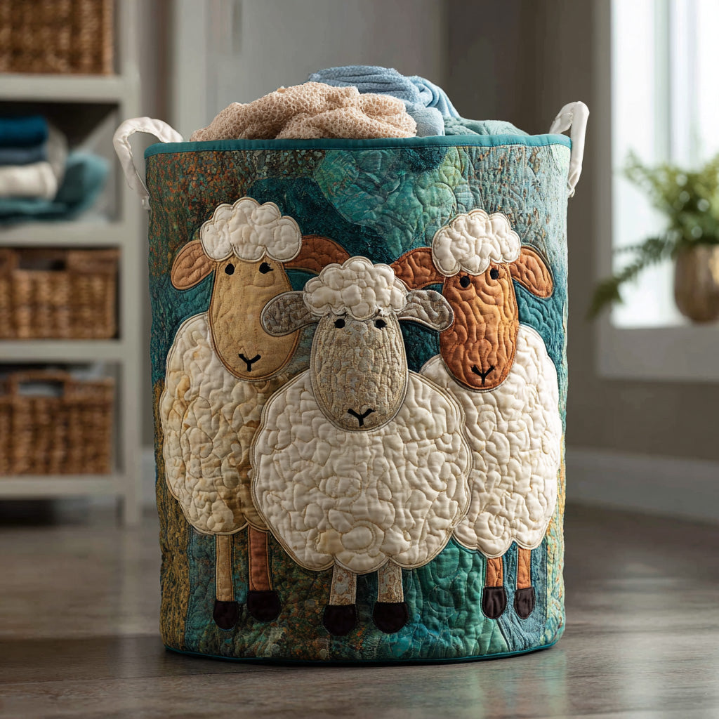 Molly fluff parade quilted laundry basket by Ellie Dublin
