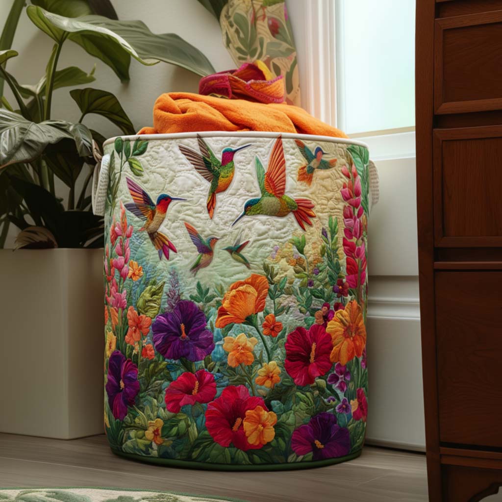Naomi flutter and bloom quilted laundry basket by Ellie Dublin