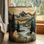 Brooke forest stream quilted laundry basket by Ellie Dublin
