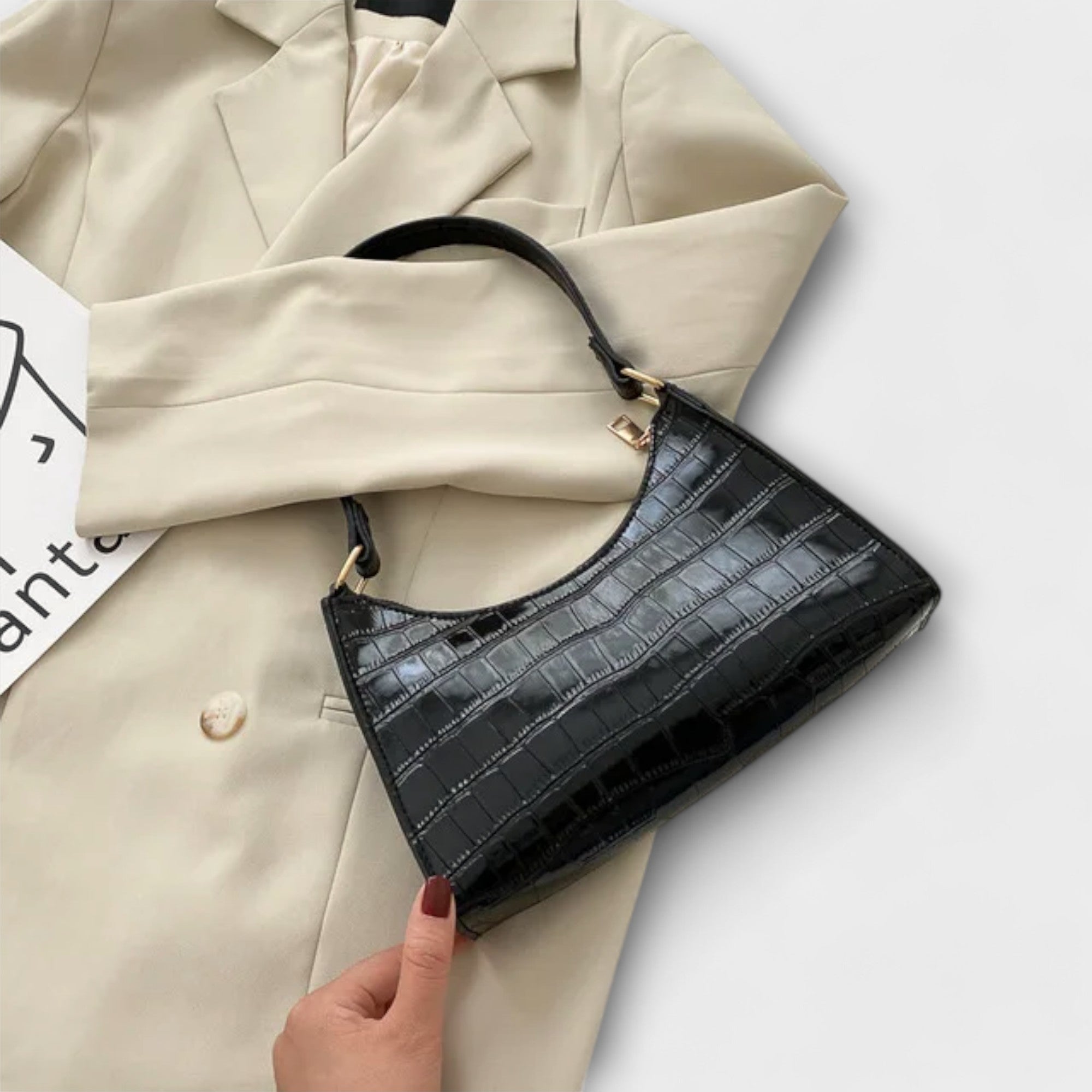 Marguerite | Glossy Leather Handbag