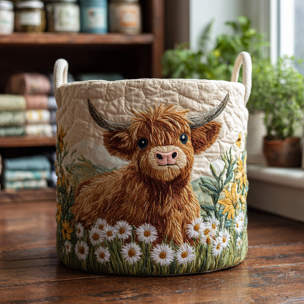 Milo highland charm quilted laundry basket by Ellie Dublin