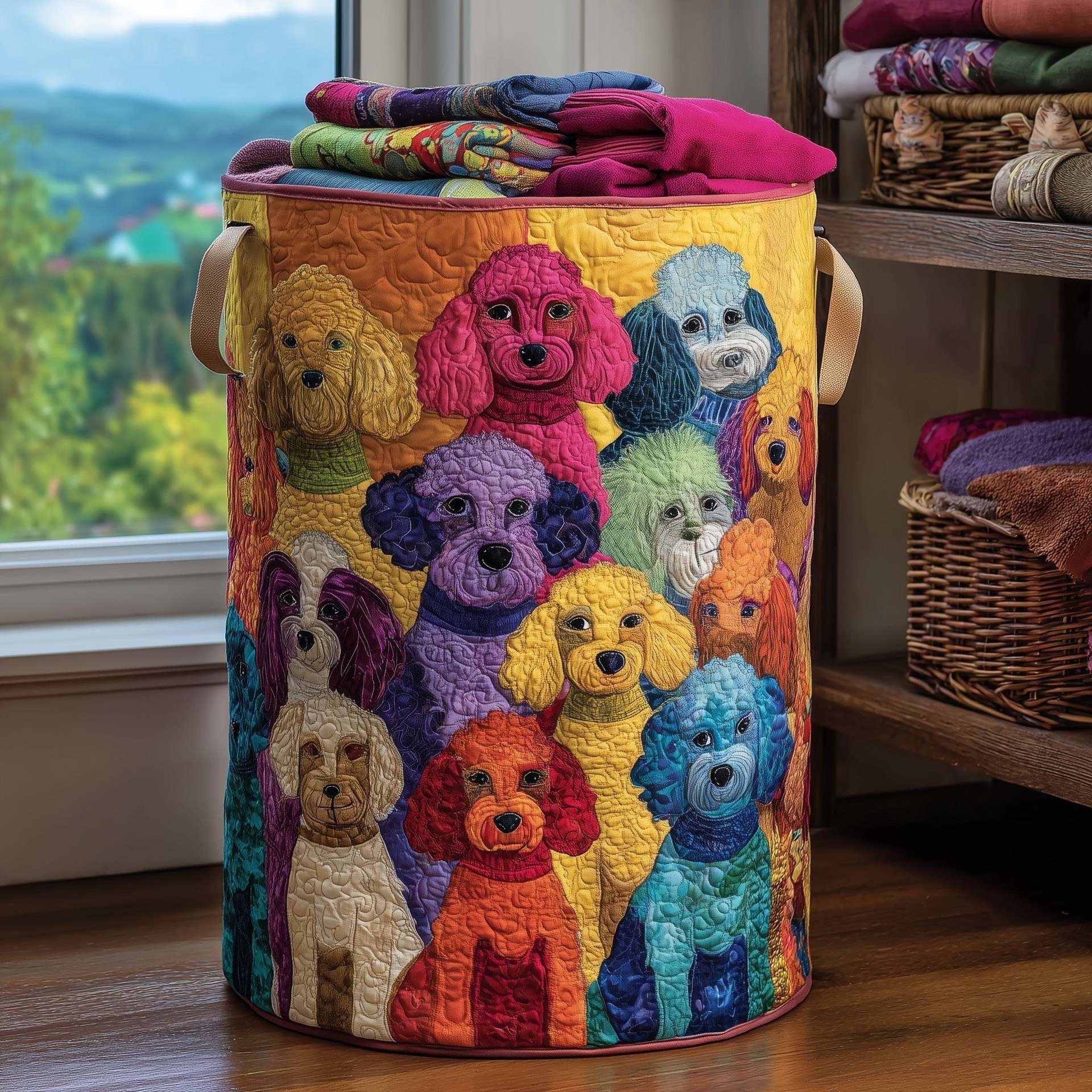 Nala feline friends quilted laundry basket by Ellie Dublin