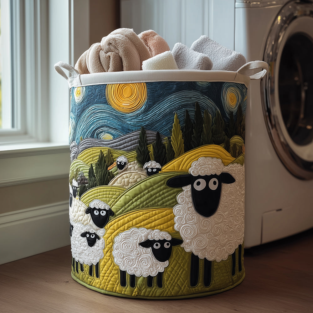 Shila lamb meadow quilted laundry basket by Ellie Dublin