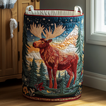 Evie forest quilted laundry basket in Mystic Moose design by Ellie Dublin