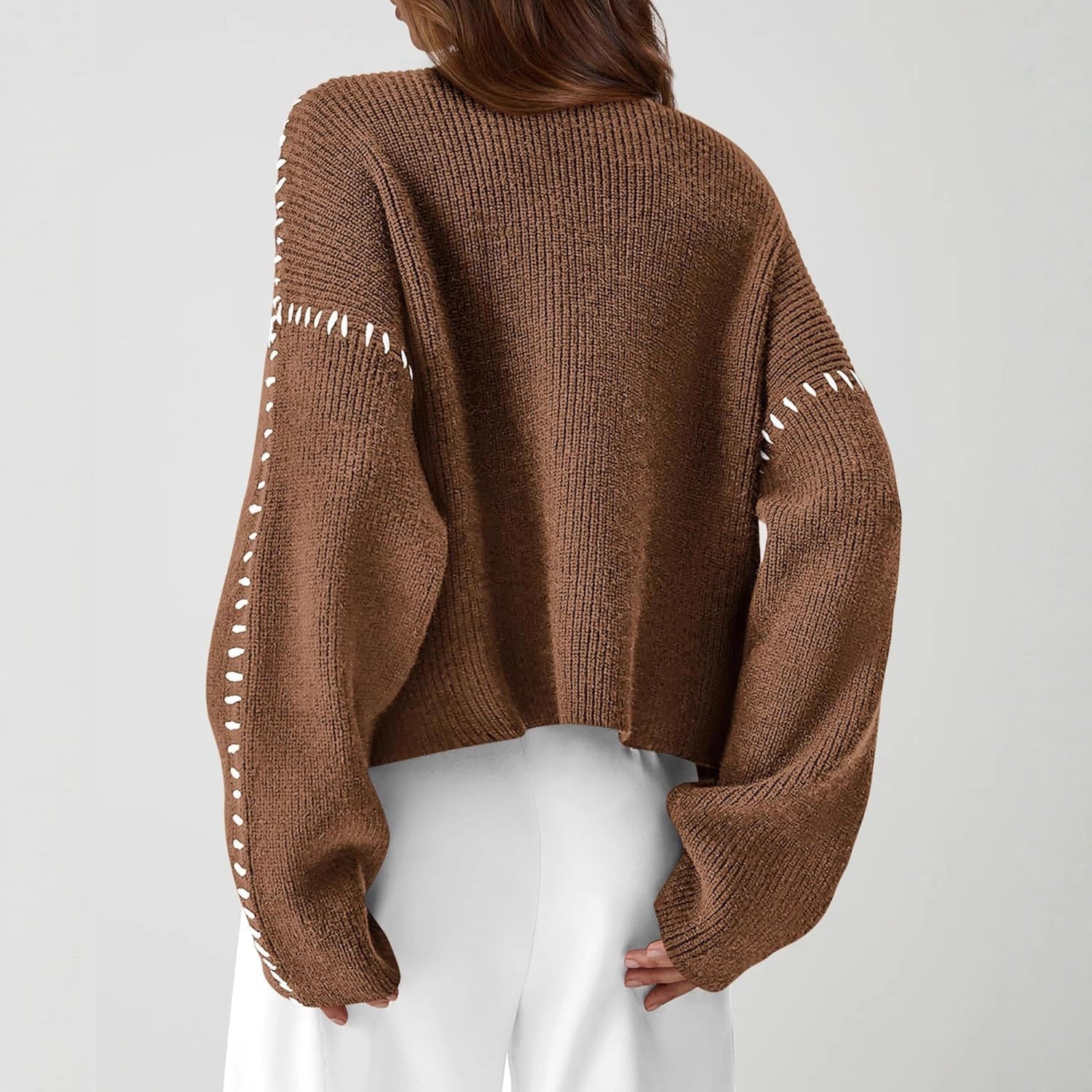 Nina ribstrikket sweater med høj hals fra Elsebeth København, stylet look