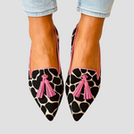 Orlaith pointed-toe animal print loafers for women | Ellie Dublin