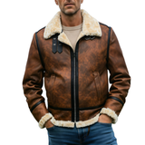 Dorian™ | L’Aviateur: Leather Jacket Featuring Luxurious Fur Accents