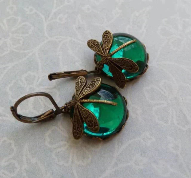 Antika Guld Dragonfly Stud Earrings