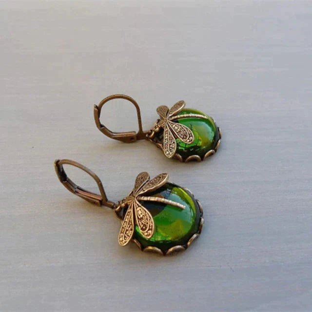 Antika Guld Dragonfly Stud Earrings