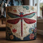 Iris pure dragonfly quilted laundry basket by Ellie Dublin