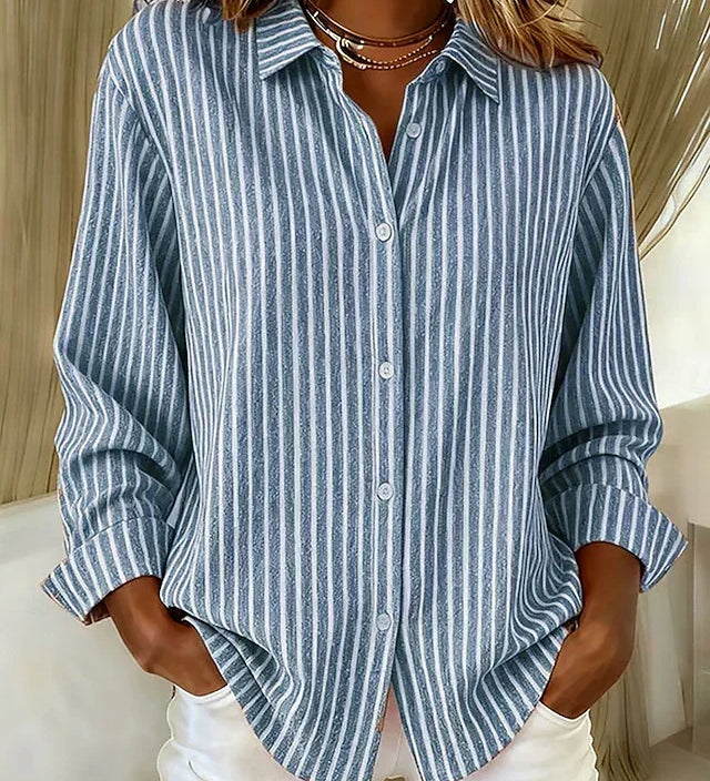 Jacqueline striped button-down shirt | Ellie Dublin