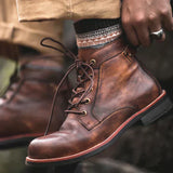 Fanum | Vintage-Inspired Men's Rounded Toe Boots