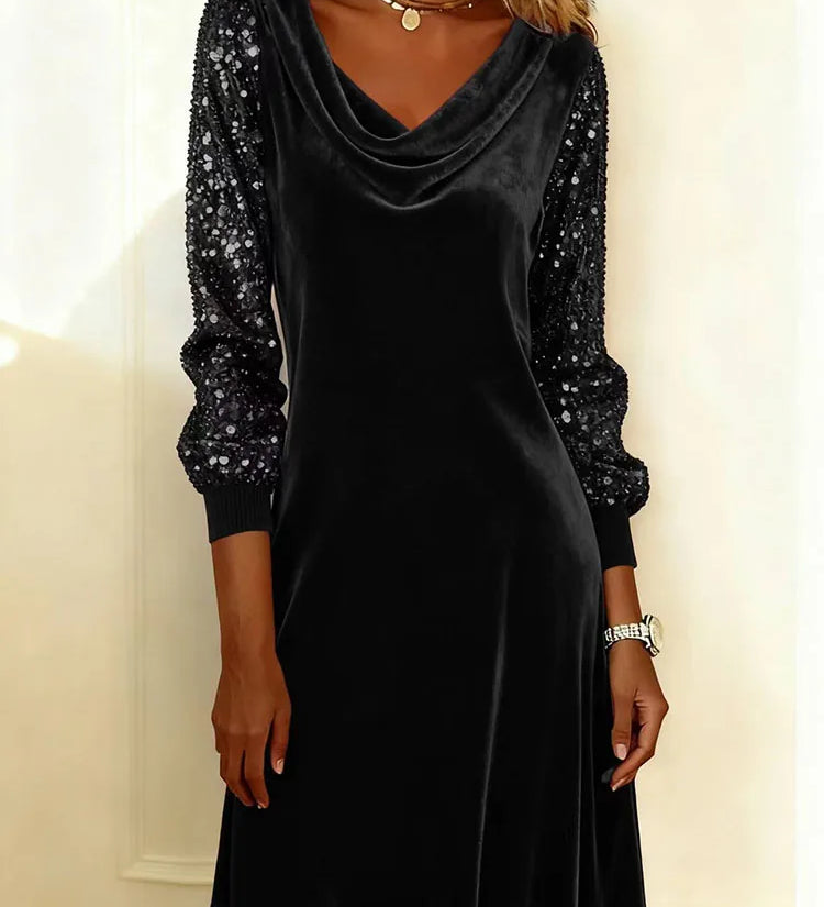 Sophie | Sparkling Velvet Sleeve Dress