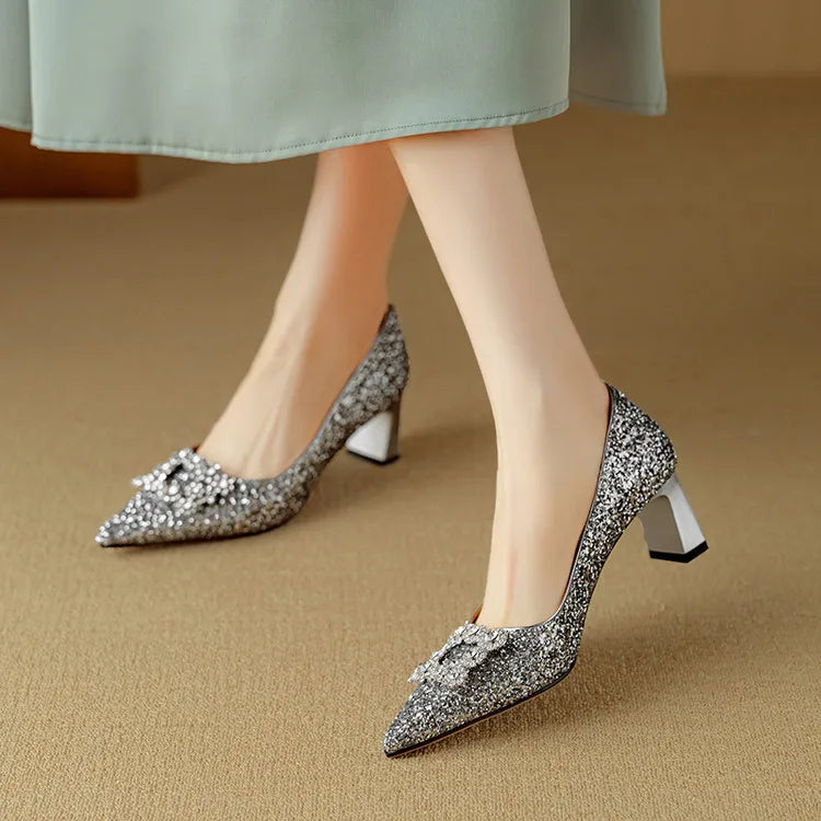 Gloria – Glitter Court Shoes