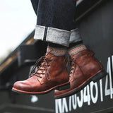 Fanum | Vintage-Inspired Men's Rounded Toe Boots