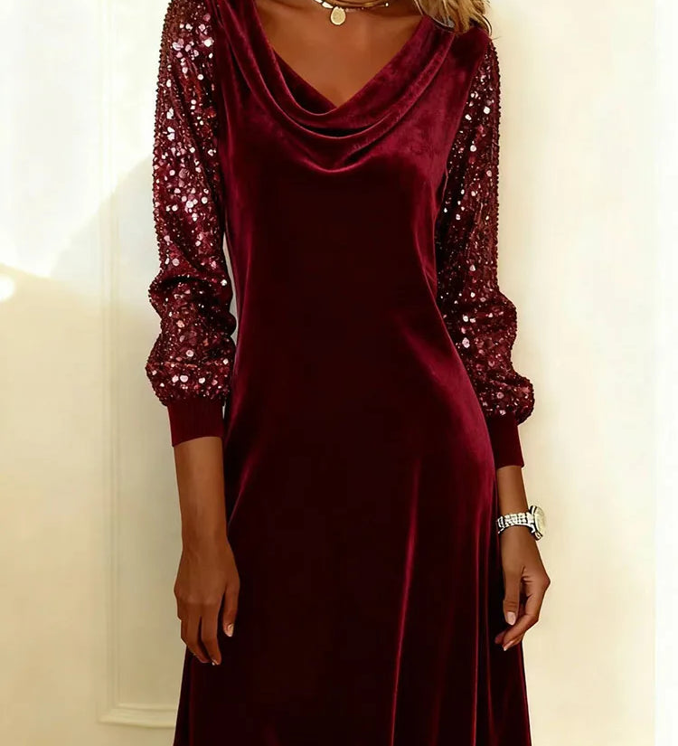Sophie | Sparkling Velvet Sleeve Dress
