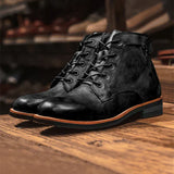 Fanum | Vintage-Inspired Men's Rounded Toe Boots