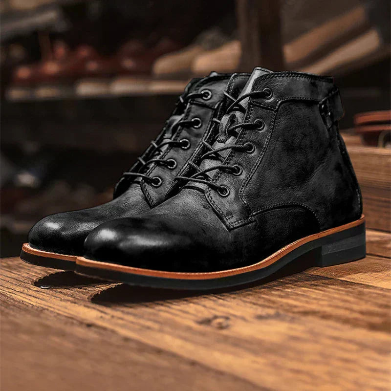 Fanum | Vintage-Inspired Men's Rounded Toe Boots