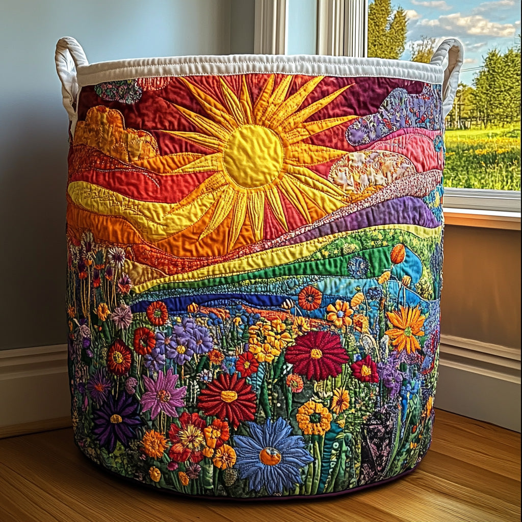 Aurelia sunlit bliss quilted laundry basket by Ellie Dublin