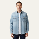 The Meadowpark Men’s Vintage Loose Fit Button Up Denim Shirt