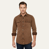 The Foxhaven Men’s Brown Vintage Washed Denim Shirt