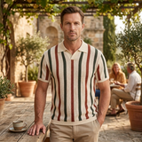 The Pinecrest Hill Men’s Vintage Striped Knit Polo Shirt