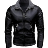 Léo™ | Stylish Leather Jacket Featuring Cozy Fleece Lining