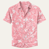 The Maple Gate Men’s Holiday Tropical Coconut Print Hawaiian Beach Shirt