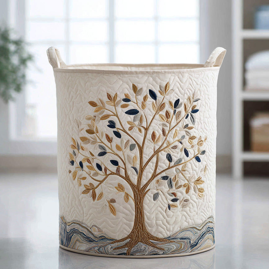 Mathilda vital bloom quilted laundry basket by Ellie Dublin